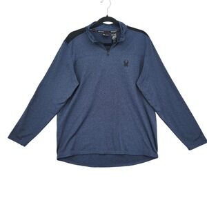 Spyder Active 1/4 Zip Pullover‎ Blue Performance Fleece Outdoor Core Layer